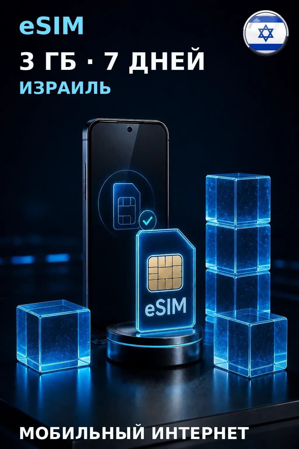 eSIM Израиль — 3 ГБ, 7 дней — интернет