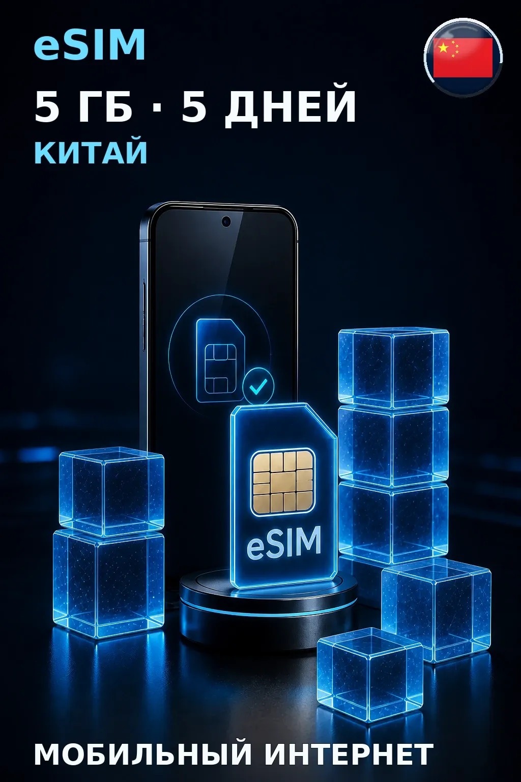 eSIM Китай — 5 ГБ, 5 дней — интернет