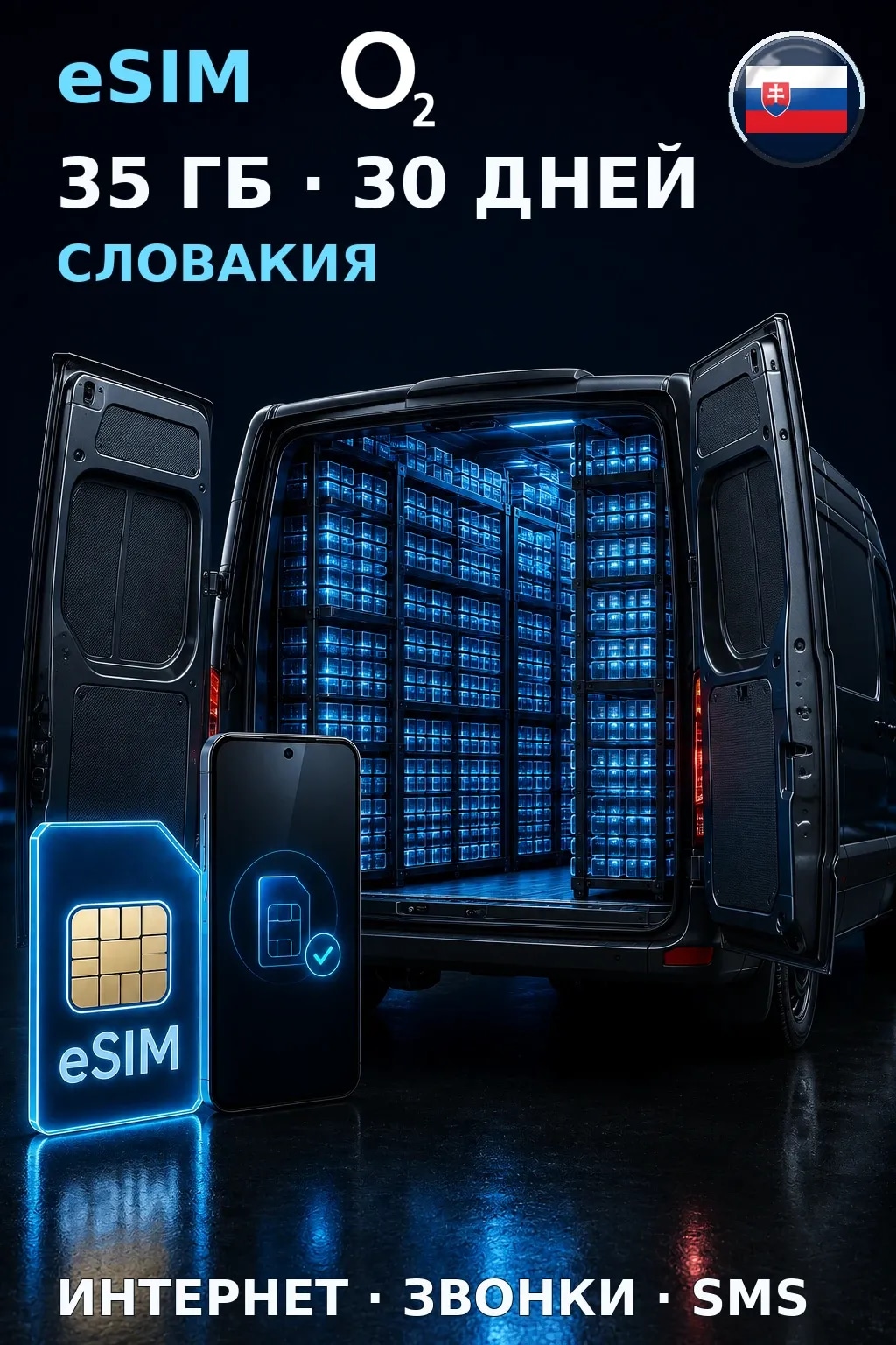 eSIM Словакия — 35 ГБ, 30 дней — интернет, звонки и SMS