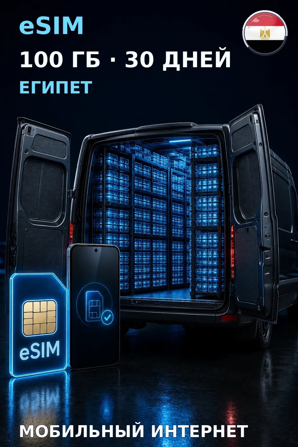 eSIM Египет — 100 ГБ, 30 дней — интернет