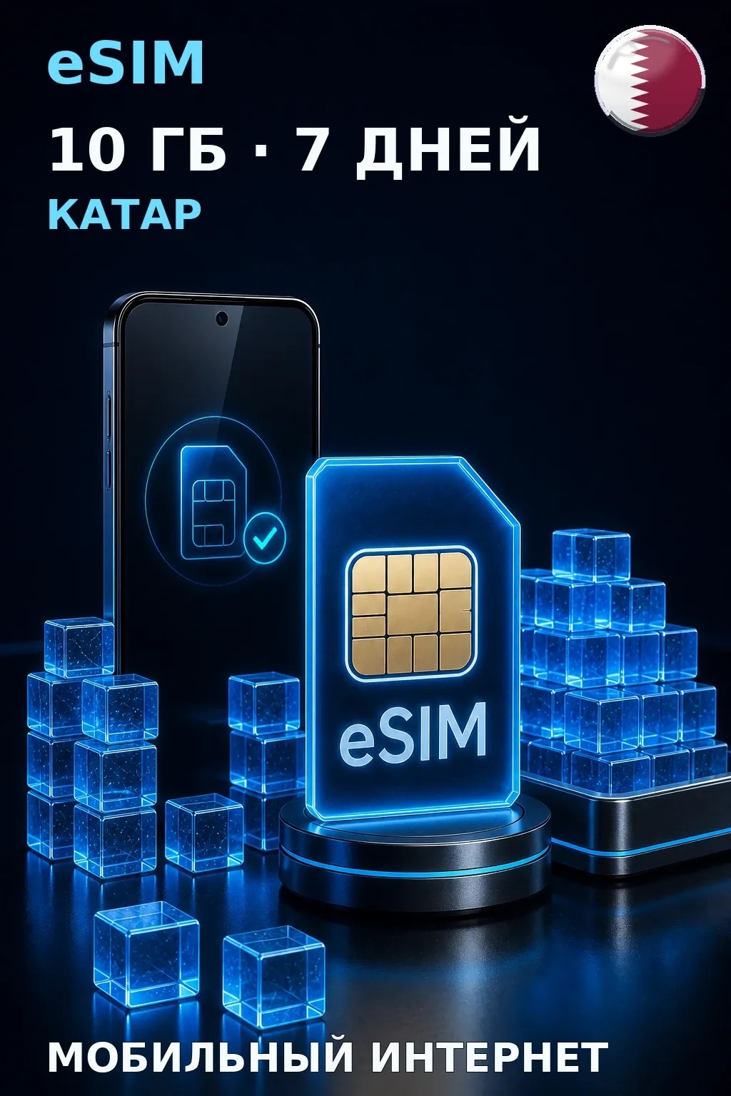 eSIM Катар — 10 ГБ, 7 дней — интернет