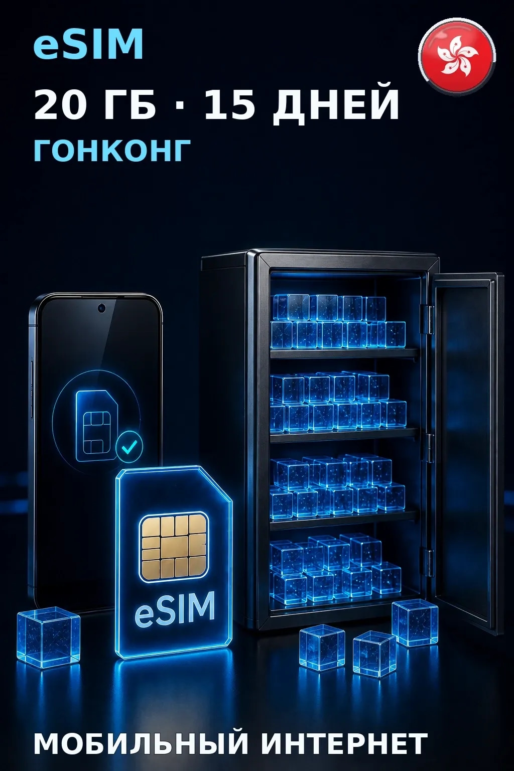 eSIM Гонконг — 20 ГБ, 15 дней — интернет
