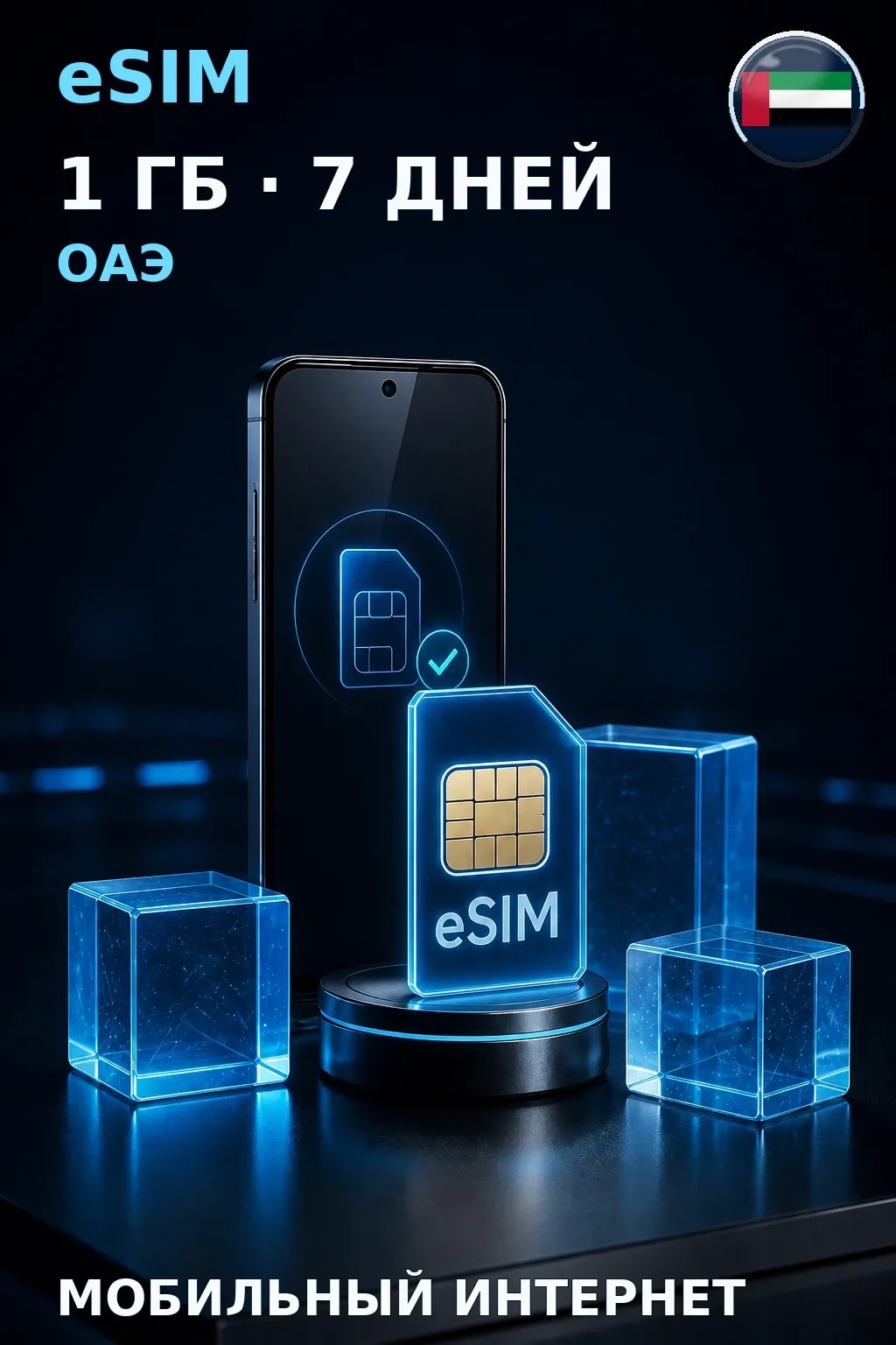 eSIM ОАЭ — 1 ГБ, 7 дней — интернет