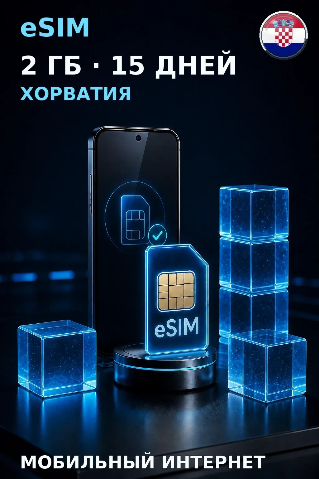 eSIM Хорватия — 2 ГБ, 15 дней — интернет