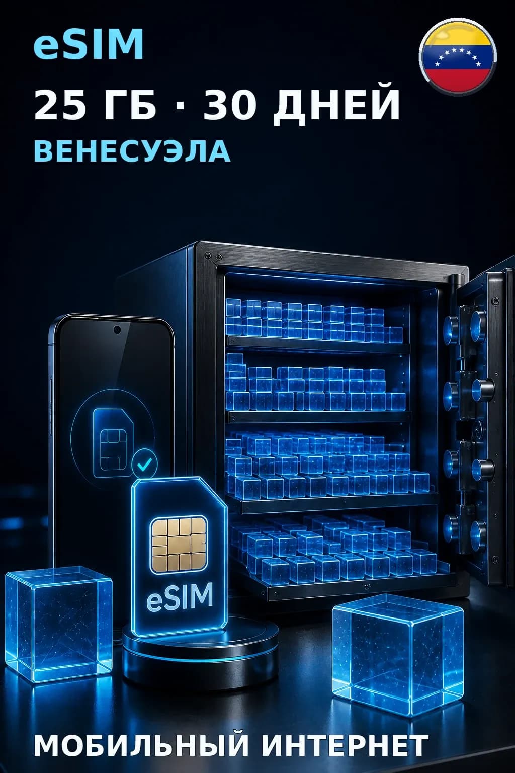 eSIM Венесуэла — 25 ГБ, 30 дней — интернет